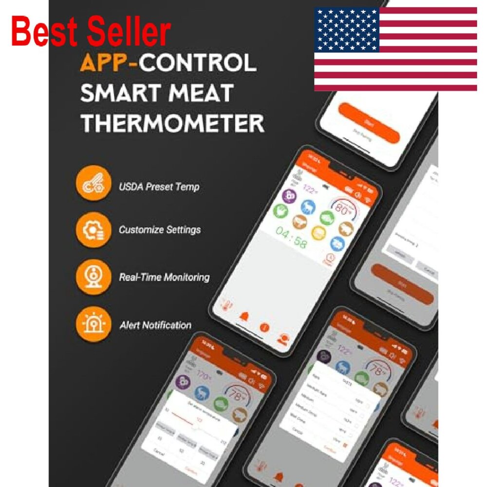 Smart Wireless Meat Thermometer Bluetooth Digital… - image 4